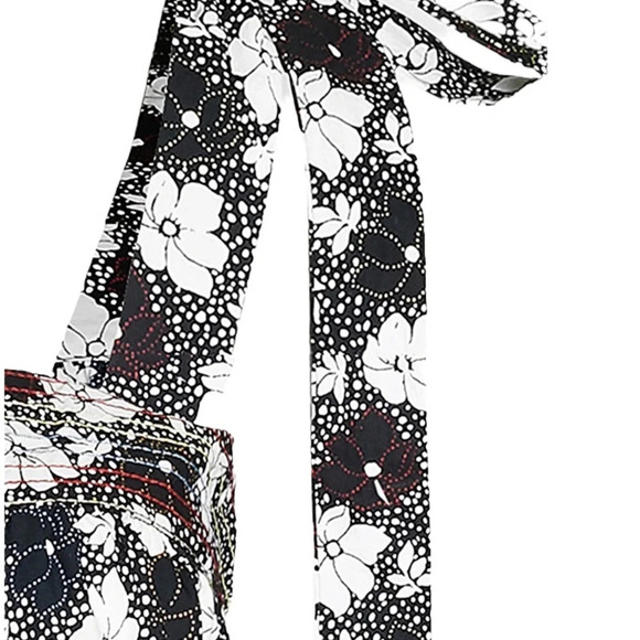 WARM Dress Big Love Floral Tiered Tie Shoulder Maxi Dress Size S Black - Picture 5 of 14